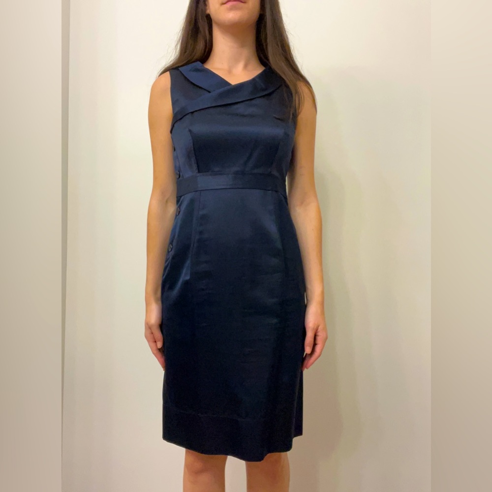 Immaculate navy blue vintage business casual dress